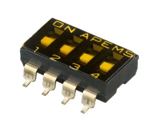 64-1718-80　4 Way Surface Mount DIP Switch SPST, Recessed Actuator Slide Actuator　IKD0404000