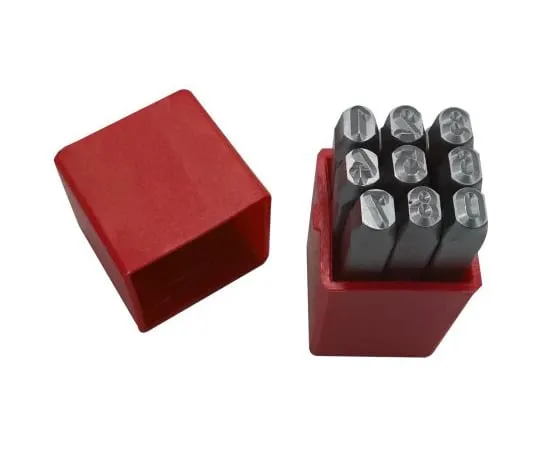 64-1711-07　RS PRO 2.5mm x 9 Piece Engraving Number Punch Set, (0 → 8)　875-4714