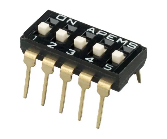 64-1718-55　5 Way Through Hole DIP Switch SPST, Raised Actuator Slide Actuator　IKD0500101