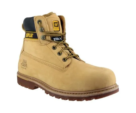 64-1801-12　CAT Holton Honey Steel Toe Men Safety Boots, UK 7, US 8　Holton SB Honey 7