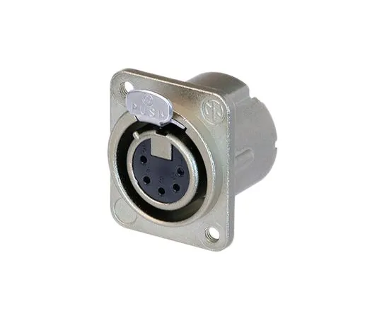 64-1800-83　Neutrik 5 Way Chassis Mount XLR Connector, Female, Silver over Nickel Plated Contacts, 