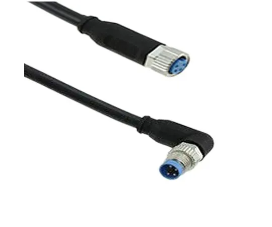 64-1777-56　TE Connectivity Right Angle M12 to Straight M12 Cable assembly, 4 Core 1.5m Cable　3-2273126-4