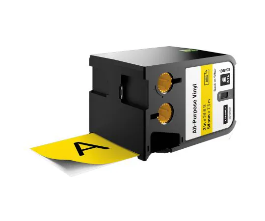 64-1780-99　Dymo XTL Black on Yellow Industrial Vinyl Tape, 54 mm Width, 7 m Length　1868775