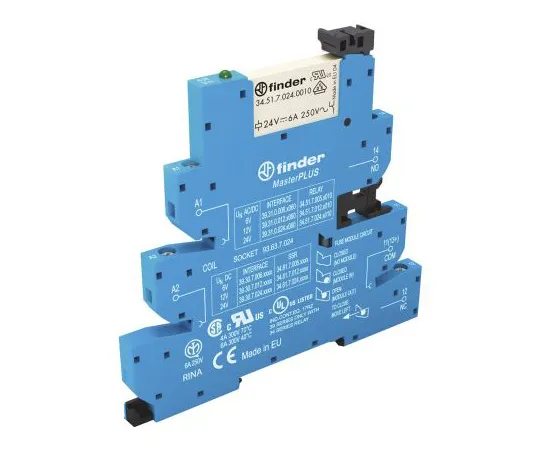 64-1785-76　Finder 24 → 230V ac/dc DIN Rail Interface Relay Module, SPDT　39.31.0.240.0060